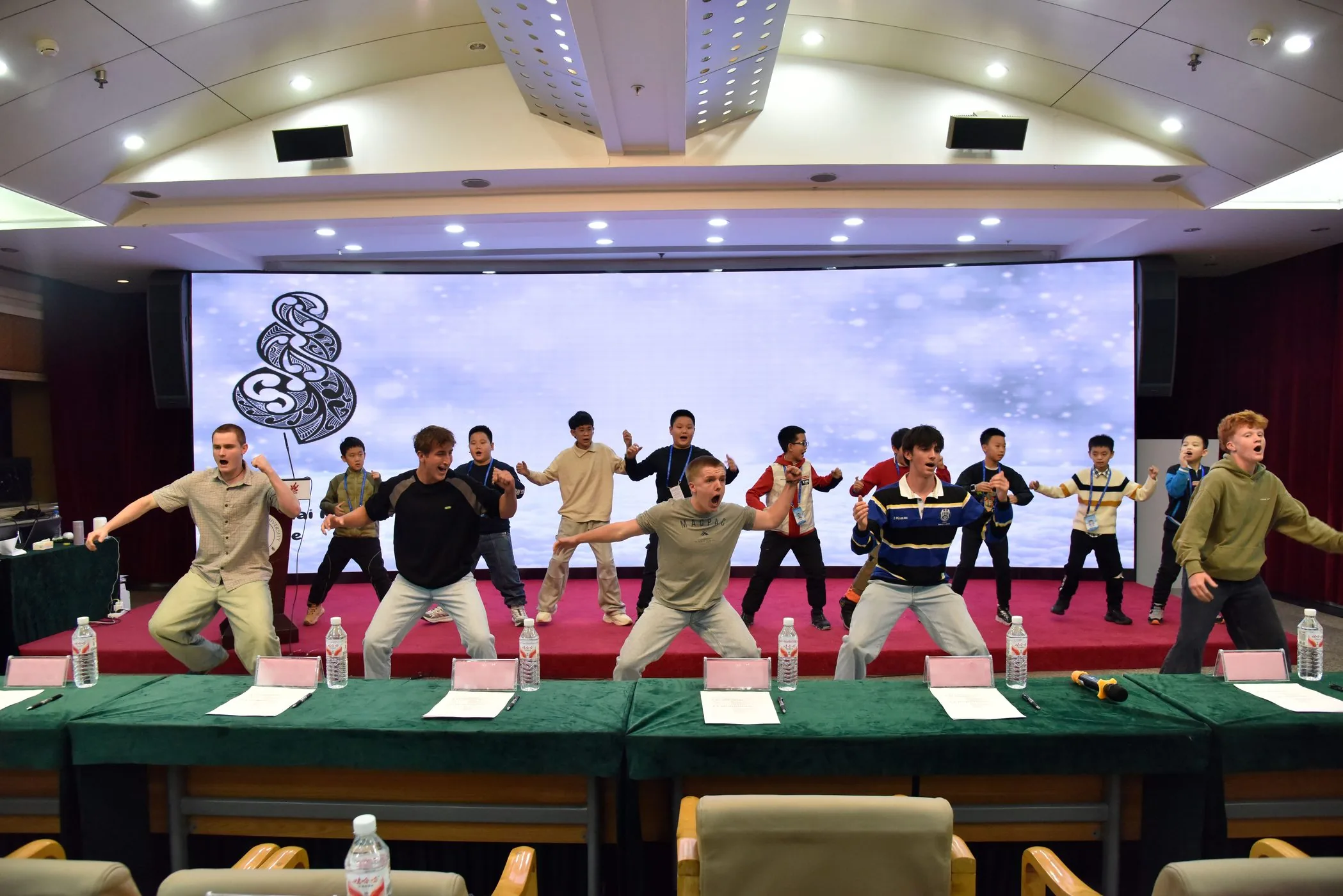 Students performing on stage