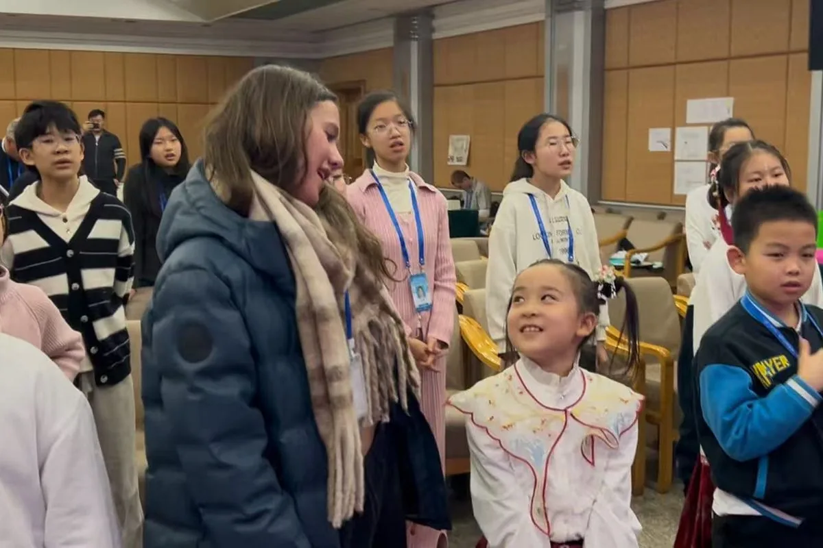 Students and teachers in a cultural activity